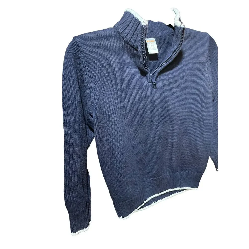 Gymboree Navy Blue Half Zip Dress Sweater Size Boys 5/6